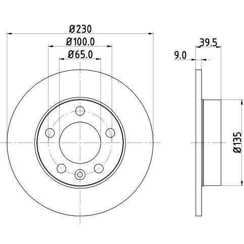 Слика на кочионен диск HELLA PAGID PRO 8DD 355 105-411 за Skoda Octavia (1U2) 1.6 - 101 коњи бензин