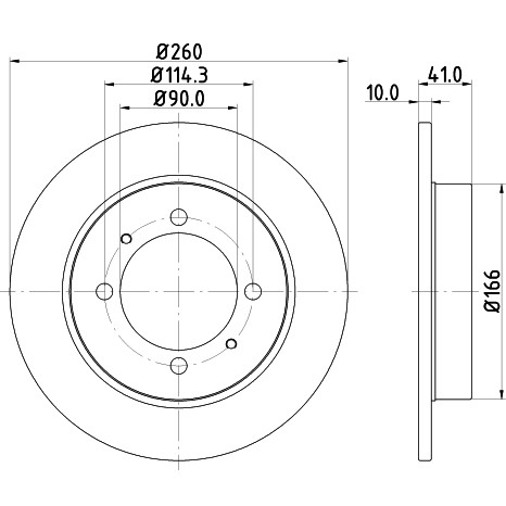 Слика на кочионен диск HELLA PAGID PRO 8DD 355 105-471 за Volvo S40 Sedan (VS) 1.9 DI - 95 коњи дизел