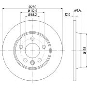 Слика 1 на кочионен диск HELLA PAGID PRO 8DD 355 105-611