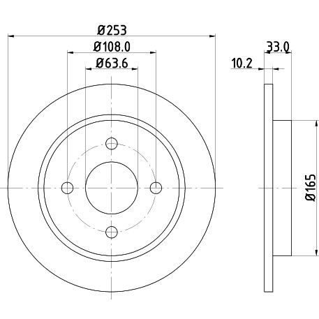 Слика на кочионен диск HELLA PAGID PRO 8DD 355 105-661 за Ford Fiesta Saloon 1.4 - 95 коњи бензин