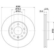 Слика 1 на кочионен диск HELLA PAGID PRO 8DD 355 106-071