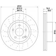 Слика 1 на кочионен диск HELLA PAGID PRO 8DD 355 106-871