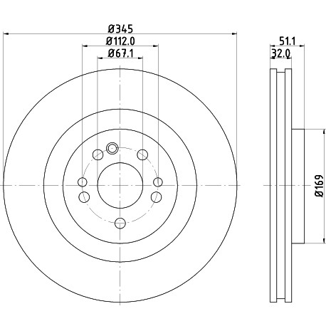 Слика на Кочионен диск HELLA PAGID PRO 8DD 355 107-221