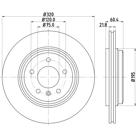 Слика на кочионен диск HELLA PAGID PRO 8DD 355 107-691 за BMW 3 Touring E46 330 i - 231 коњи бензин