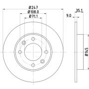 Слика 1 на кочионен диск HELLA PAGID PRO 8DD 355 108-391