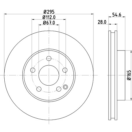 Слика на кочионен диск HELLA PAGID PRO 8DD 355 108-781 за Mercedes E-class Estate (s211) E 220 CDI (211.206) - 136 коњи дизел