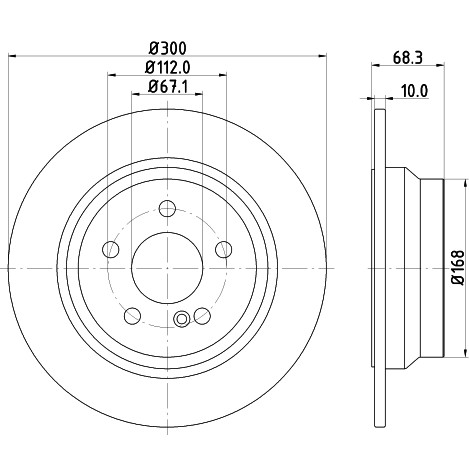 Слика на кочионен диск HELLA PAGID PRO 8DD 355 108-841 за Mercedes CLS (c218) CLS 220 BlueTEC (218.301) - 170 коњи дизел