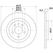 Слика 1 на кочионен диск HELLA PAGID PRO 8DD 355 109-151