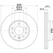 Слика 1 на кочионен диск HELLA PAGID PRO 8DD 355 109-241