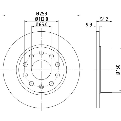 Слика на кочионен диск HELLA PAGID PRO 8DD 355 109-601 за Skoda Octavia (1Z3) 1.6 - 102 коњи бензин