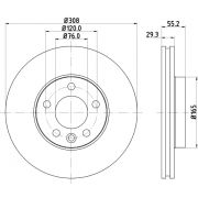 Слика 1 на кочионен диск HELLA PAGID PRO 8DD 355 109-661