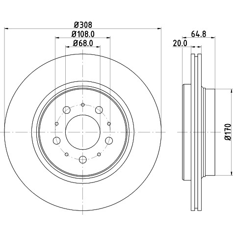 Слика на кочионен диск HELLA PAGID PRO 8DD 355 110-611 за Volvo XC 90 Estate D5 - 185 коњи дизел