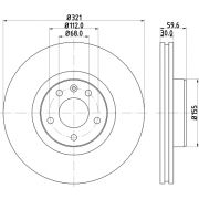 Слика 1 на кочионен диск HELLA PAGID PRO 8DD 355 111-141