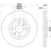 Слика 1 на кочионен диск HELLA PAGID PRO 8DD 355 111-321