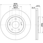 Слика 1 на кочионен диск HELLA PAGID PRO 8DD 355 111-571