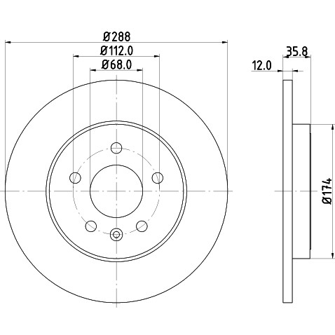 Слика на Кочионен диск HELLA PAGID PRO 8DD 355 111-811