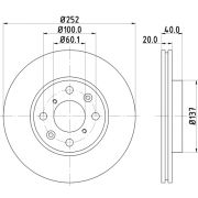 Слика 1 на кочионен диск HELLA PAGID PRO 8DD 355 112-981