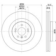 Слика 1 на кочионен диск HELLA PAGID PRO 8DD 355 113-191