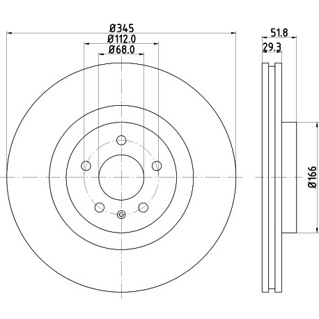 Слика на Кочионен диск HELLA PAGID PRO 8DD 355 113-951