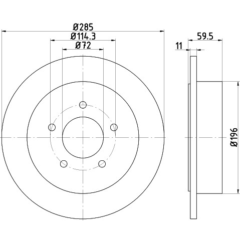 Слика на Кочионен диск HELLA PAGID PRO 8DD 355 114-801