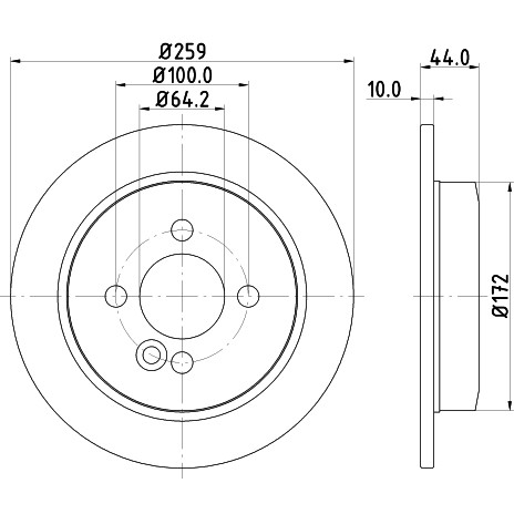 Слика на кочионен диск HELLA PAGID PRO 8DD 355 115-261 за Mini Convertible (R52) One - 90 коњи бензин