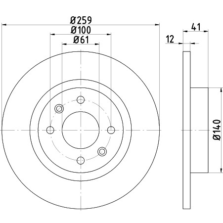 Слика на Кочионен диск HELLA PAGID PRO 8DD 355 115-271