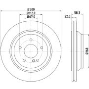 Слика 1 на кочионен диск HELLA PAGID PRO 8DD 355 115-391