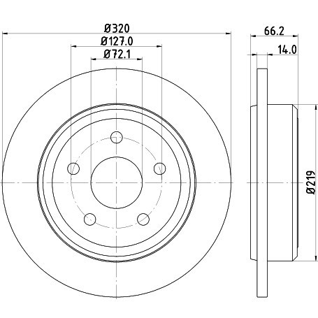 Слика на кочионен диск HELLA PAGID PRO 8DD 355 115-501 за Jeep Commander 3.0 CRD 4x4 - 218 коњи дизел