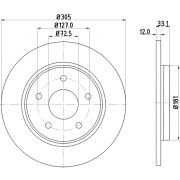 Слика 1 на кочионен диск HELLA PAGID PRO 8DD 355 115-801