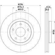 Слика 1 на кочионен диск HELLA PAGID PRO 8DD 355 115-911