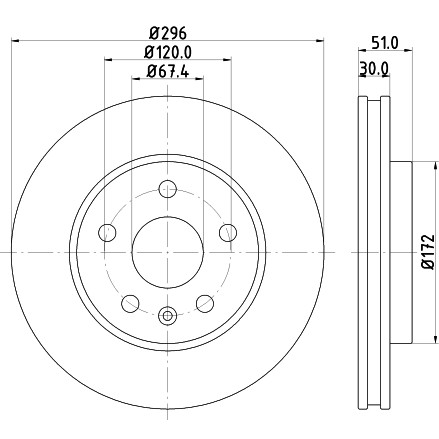 Слика на кочионен диск HELLA PAGID PRO 8DD 355 116-031 за Opel Insignia A Country Tourer (G09) 2.0 CDTi (47) - 131 коњи дизел