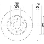 Слика 1 на кочионен диск HELLA PAGID PRO 8DD 355 116-031