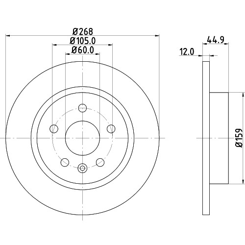 Слика на кочионен диск HELLA PAGID PRO 8DD 355 116-581 за Opel Astra GTC 1.6 - 180 коњи бензин