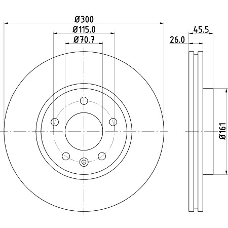 Слика на кочионен диск HELLA PAGID PRO 8DD 355 116-591 за Opel Astra GTC 1.6 - 180 коњи бензин