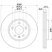 Слика 1 на кочионен диск HELLA PAGID PRO 8DD 355 116-591