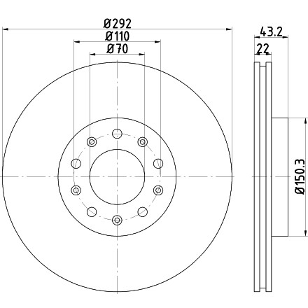 Слика на кочионен диск HELLA PAGID PRO 8DD 355 116-691 за Alfa Romeo 159 Sedan 2.4 JTDM Q4 - 210 коњи дизел