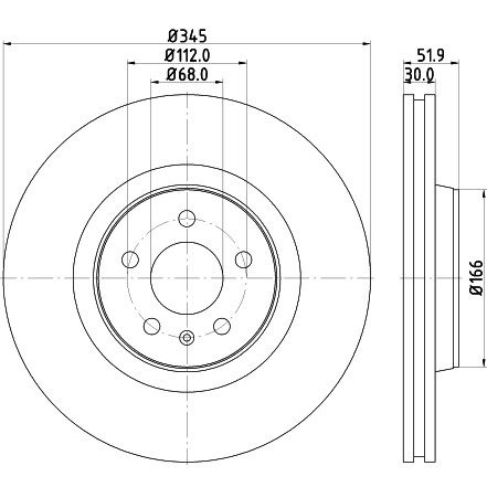 Слика на кочионен диск HELLA PAGID PRO 8DD 355 117-181 за Audi A6 Sedan (4G2, C7) 2.0 TFSI quattro - 252 коњи бензин