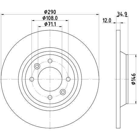 Слика на Кочионен диск HELLA PAGID PRO 8DD 355 117-291