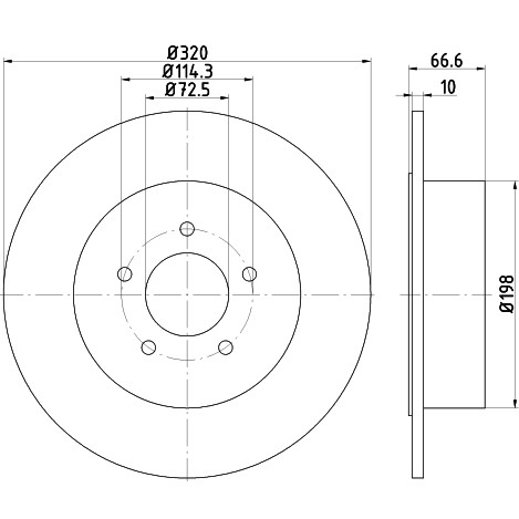 Слика на кочионен диск HELLA PAGID PRO 8DD 355 117-411 за Dodge Charger 2.7 - 192 коњи бензин