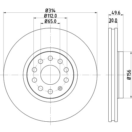 Слика на кочионен диск HELLA PAGID PRO 8DD 355 117-791 за VW Tiguan (AD1) 2.0 TDI 4motion - 150 коњи дизел