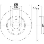 Слика 1 на кочионен диск HELLA PAGID PRO 8DD 355 117-801