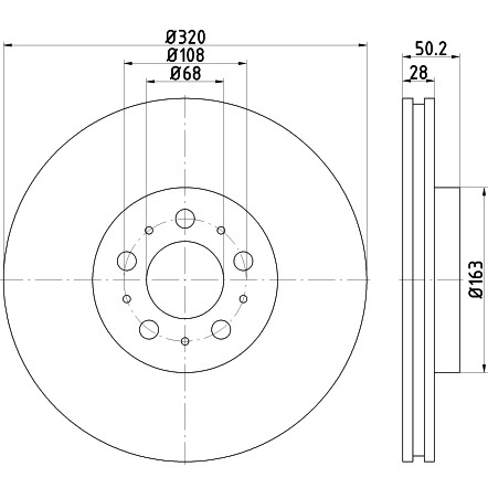 Слика на кочионен диск HELLA PAGID PRO 8DD 355 117-851 за Volvo S60 Sedan 2.4 T - 193 коњи бензин