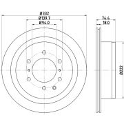 Слика 1 на кочионен диск HELLA PAGID PRO 8DD 355 119-091