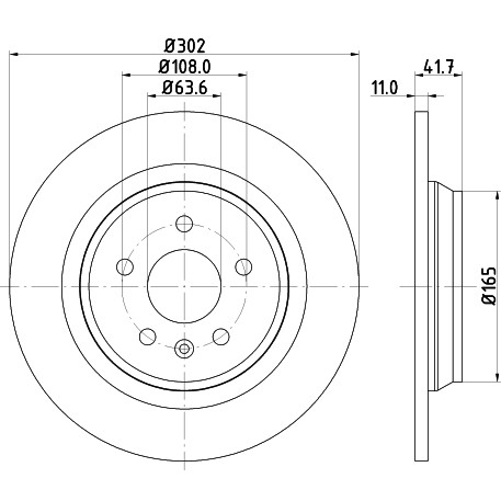 Слика на кочионен диск HELLA PAGID PRO 8DD 355 120-371 за Volvo V60 2.0 D2 - 120 коњи дизел