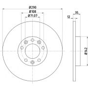 Слика 1 на кочионен диск HELLA PAGID PRO 8DD 355 120-421