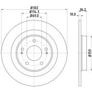 Слика 1 на кочионен диск HELLA PAGID PRO 8DD 355 120-431