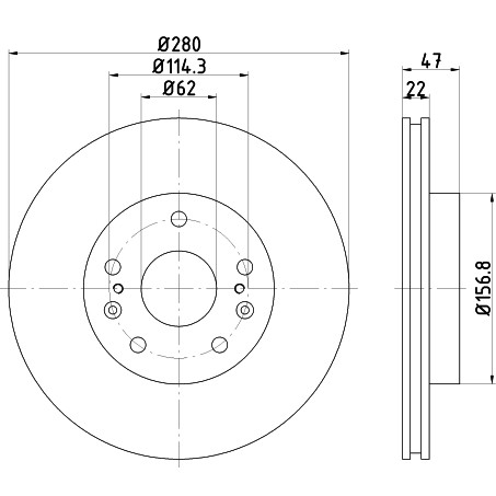 Слика на Кочионен диск HELLA PAGID PRO 8DD 355 120-521