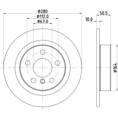 Слика на кочионен диск HELLA PAGID PRO 8DD 355 122-661 за Mini Clubman (F54) Cooper S ALL4 - 163 коњи бензин