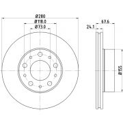 Слика 1 на кочионен диск HELLA PAGID PRO 8DD 355 122-701