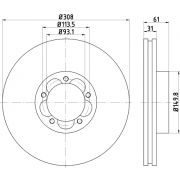 Слика 1 на кочионен диск HELLA PAGID PRO 8DD 355 122-801